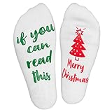 Haute Soiree If You Can Read This Merry Xmas - Funny Christmas Socks for Women Novelty Gift Stocking Stuffer