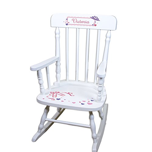 Mybambino Children's Personalized White Ballet Princess Rocking Chair #TOP15
