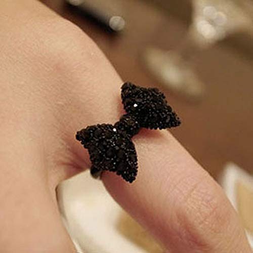 Preisvergleich Produktbild WZYMNJZ Schwarz Voller Kristall Schmetterling Ringe Für Frauen Schmuck Verlobungsring Für Weibliche Hochzeit Versprechen Ringe Frauen Geschenke Ri