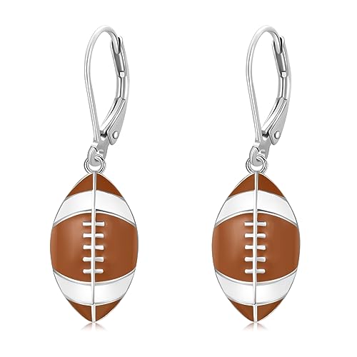 JUSTKIDSTOY 925 Sterling Silver Ball Earrings Sports Leverback Dangle Drop Earrings Jewelry Gifts for Women Girls