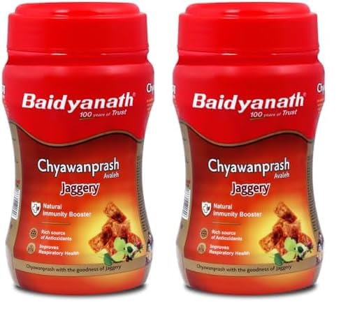 BAIDYANATH AYURVED Jaggery Chyawanprash 750 G - Enriched With Amla And Pure Desi Ghee For All Age Groups (Pack Of 2)