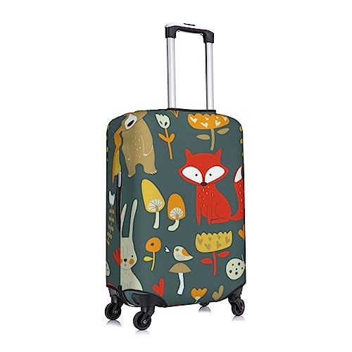 Cute Animal Forest Luggage Cover TSA Approved Stylish Dust and Scratch Resistant Luggage Case Protector Washable Elasticated Luggage Covers for Kids and Adults2