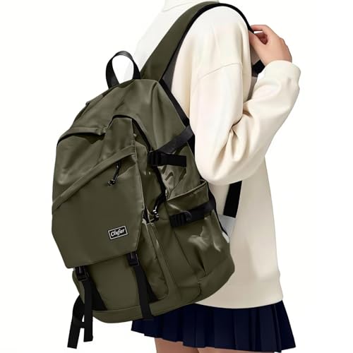 Clufar Schulrucksack Teenager Mädchen Rucksack Schule Damen Grün Wasserdicht Daypack Schulranzen Mädchen 12 klasse Leich Schultasche Backpack Schoolbag für Freizeit Reisen Schule Arbeit,Green