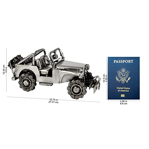 Novica Metallic Decorative Recycled Metal Sculpture, 5" Tall, Rustic Off-Road Jeep' #TOP3