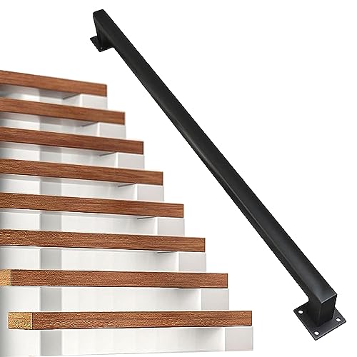 Pasamanos de escaleras para interiores y exteriores, 10 pies / 3 metros Pasamanos de hierro forjado industriales montados en la pared para Villa Loft / Valla protectora / Paso - Decoración moderna ( S