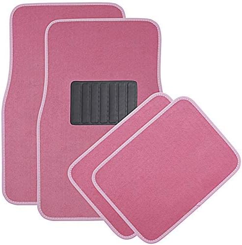 Motorup America Auto Floor Mat Set - Fits Select Vehicles Car Truck Van SUV - Pink