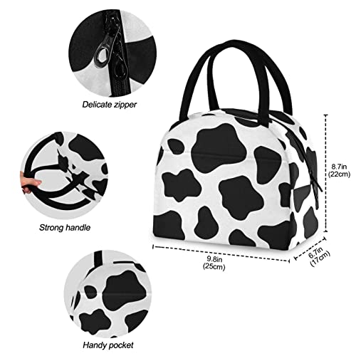 Cow Print Lunch Bag For Women Men Reusable Insulated Lunch Tote Bag For Office Work School Picnic Hiking #TOP1