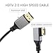RIIEYOCA 90 Degree Right Angle UHD 4K Mini HDTV Male to HDTV Male 18Gbps hdtv2.0 Extender Coiled Cable Supports 4K@60Hz,1080p,ARC,3D,DVRs,Roku Ultra Stretchable to 1.5M/5FT