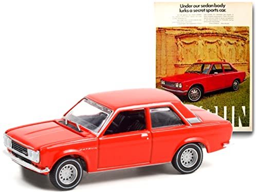 Modelo a escala 1:64 Datsun 510 naranja de Greenlight miniatura 2
