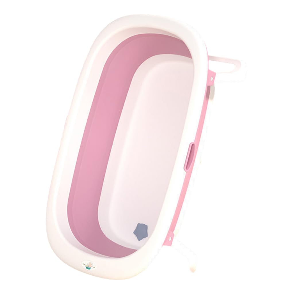 SolarBliss Multi-Functional Collapsible Pet Bathtub with Drainage Hole,Portable Indoor Outdoor Folding Small Pets Bathtub for Puppy Small Dogs Cats,Pink-83x50x23cm
