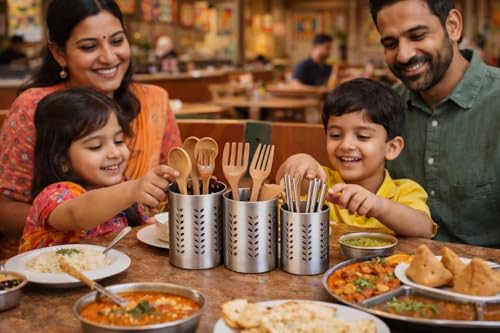 Image of Stainless Steel Multipurpose Spoon Holder for Kitchen | Cutlery Stand & Spoon Stand Steel for Dining Table | KnifeStand Spatula Holder for Kitchen| Utensils Organiser forKitchen(Set of 4)