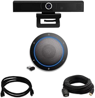 Professional HD 1080p Webcam | Professional USB Wireless Bluetooth Audio Speakerphone Bundle | Conference Room Cable Kit | Compatible with Iscoord V85 and up