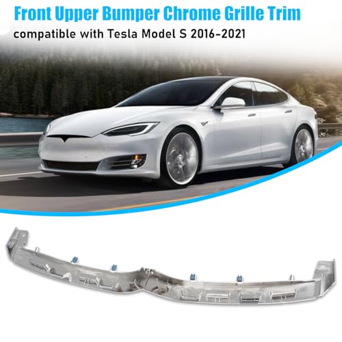 Garniture supérieure de calandre pour Tesla Model S finition chrome Jaronx - 3
