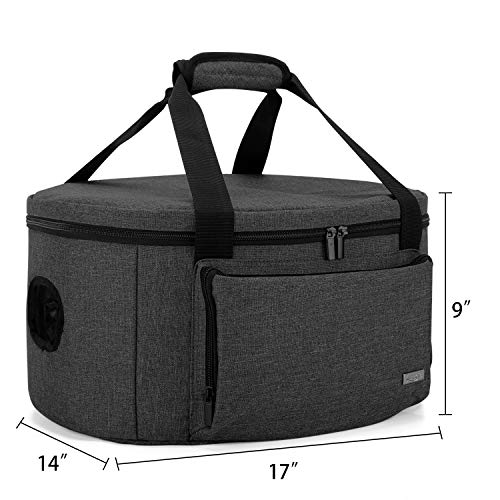 Luxja Insulated Slow Cooker Bag (With A Bottom Pad And Lid Fasten Straps), Slow Cooker Carrier Fits For Most 6-8 Quart Oval Slow Cooker, Black #TOP6