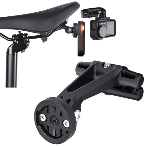 Ranyi Durable Bike Mount Seat Rail Mount Compatible with Garmin Varia RTL515 RVR315 RTL510 RearVue 820 Cycling Radar Tail Light/GoPro Hero 13 12 11 10 9 8 7 /DJI Osmo Action 5 Pro 4 3 Action Camera