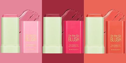 MEI DE MODA Cream Blush Sticks – Multi-Use Makeup Stick for Cheeks and Lips with Hydrating Formula, 2-in-1 Beauty Blush Stick with Soft Cream, On-the-Go blendability SET OF 3