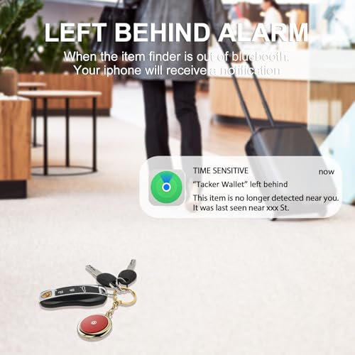 Tracker Finder Works for Apple Find My (iOS Only) GPS Tracker for Luggage Keys Backpack (Red, 1Pack) — view 3