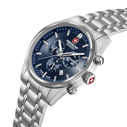 Image of Swiss Military Hanowa SMWGI0003104 - Swiss Made Round Blue Chronograph - Watch for Men