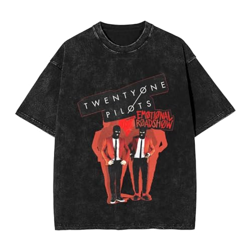 Twenty Music One Pilots 2025 Music Tourt-Shirt Mens Loose Interesting Cotton Retro Top Black