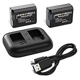 HoneyBull NP-FW50 Battery | NP-FW50 Battery Charger (1500mAh) 2 Pack with Dual Battery Charger for Sony Alpha a6000, a6300, a6500, a5000, a7/s/r/MK2, NEX, Cyber-Shot & More
