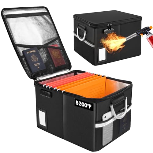 TOMKID 5200°F Fireproof Document Box with Lock
