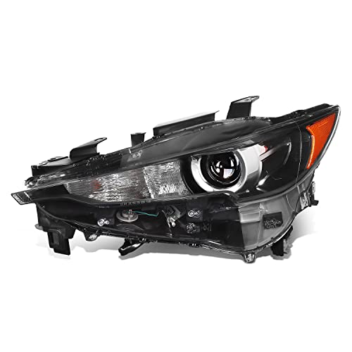 DNA MOTORING OEM-HL-0150-L Left Side LED Headlight Compatible with 17-21 Mazda CX-5, Black Housing Amber Reflector