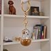 Dog Hair Keepsake Keychain,Dog Hair Collector Keychain Charm Memorial Storage Boxs,Pet Memorial Transparent Keychain(Golden Retriever).