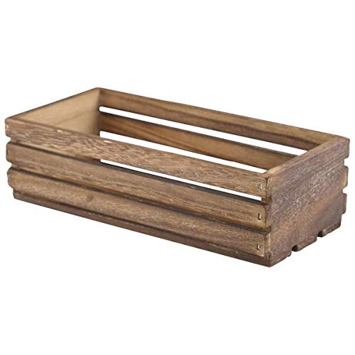 Genware Dark Wooden Crate Rustic Finish 25 X 12 X 7.5Cm - Single Of 1