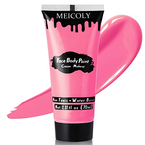 MEICOLY Hot Pink Cream Face Body Paint, 2.37Oz Large Tube Water Based...