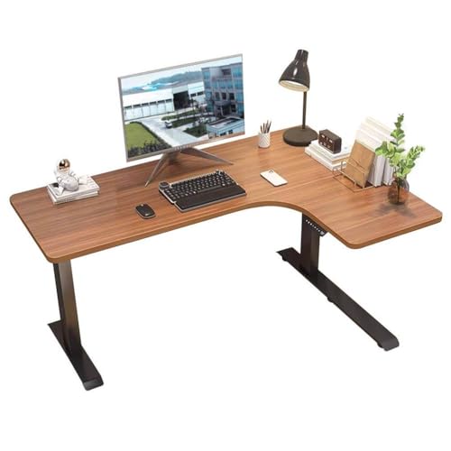 HOFMSX L字型電動スタンディングデスク 160 x 110 cm 高さ調節可能 人間工学に基づいたコーナー ホームオフィス、座位・立位用