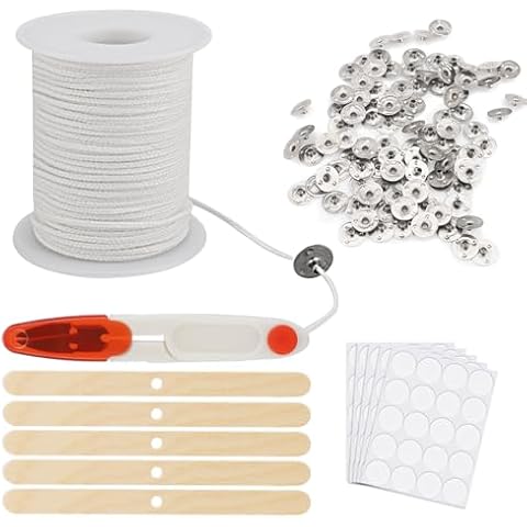 Cotton Candle Wicks Set with Holders Cover