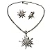 Produktbild Alpenflüstern Trachtenschmuck-Set Trachtenkette und Ohrstecker Strass-Edelweiß - Damen-Trachten-Schmuck, Trachtenset Dirndl-Kette und Trachten-Ohrringe Antik-Silber-Farben SET030