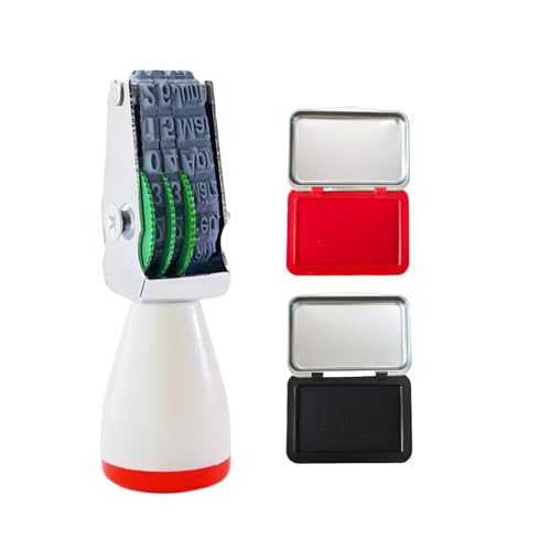 Eier-Datier-Set mit Stempel, Rot- und Schwarz-Tinte, für Eiermarkierung, 4mm Datums-Kautschukstempel, Nur Monat und Tag, kein Jahr