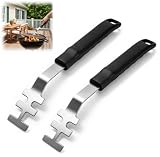 Grillrostheber aus Edelstahl 2 Stk, Grillrost Heber mit Griff, BBQ Utensil