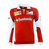 Sponsoren Aufnäher Shell und UPS sowie das Scuderia Ferrari Team Logo vorne – Pirelli, Weichai, Kaspersky und die italienische Flagge eingestickt an den Ärmeln