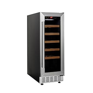 Cookology 30cm Wine Cooler, 20 Bottle Capacity, Freestanding Undercounter Fridge Cabinet (Stainless Steel)