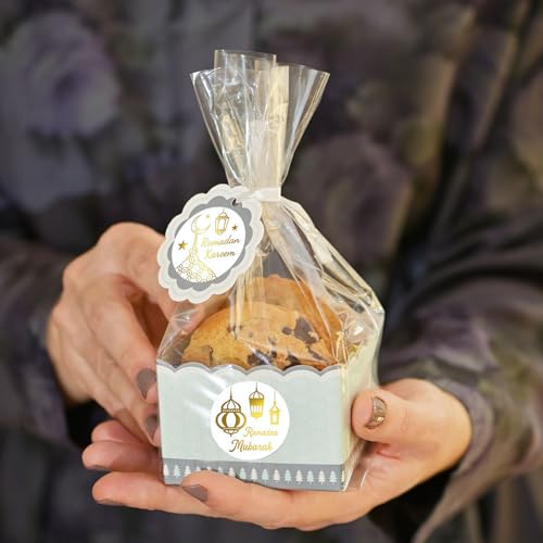 GWAWG Eid Mubarak Aufkleber 1000 Stück, Ramadan Mubarak Sticker, Ramazan Deko Geschenk Labels Runde Geschenktüten Etiketten für Umschläge Karten Geschenkboxen, Ramadan Deko Muslimische Party Supplies