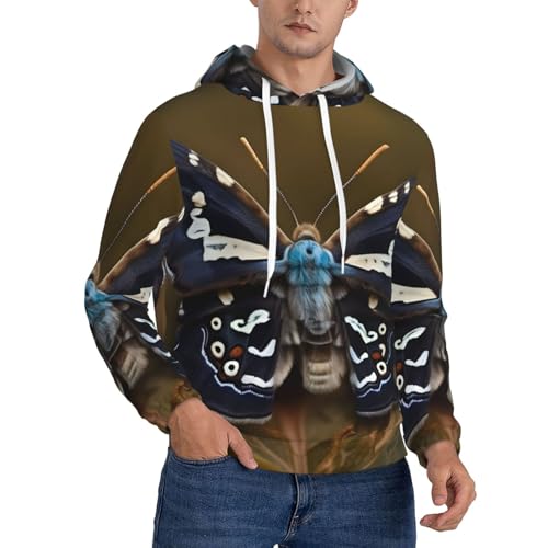 Sweat à capuche papillon de nuit unisexe et décontracté avec poche
