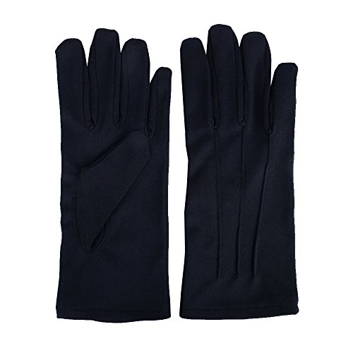 JISEN Men Police Formal Tuxedo Honor Guard Parade Nylon Cotton Gloves 26cm Black - Thumbnail 2