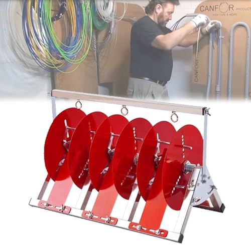 Foldable Wire Spool Holder, Portable Cable Caddy Rack Dispenser for 9-Inch Reels, Durable Steel Reel Stand for Easy Storage and Organization, Perfect for DIY and Workshop Use