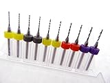 10pk Tungsten Carbide Micro Drill Bits .8mm to 1.2mm (2each) .8mm .9mm 1.0mm 1.1mm 1.2mm 1/8' Shank...