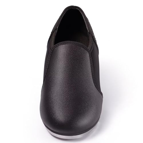 Asyusyu Tap Shoes for Girls and Boys - Slip-On Elastic Design | Non-Skid Sole & Premium PU Leather | Fashion Dance Shoes for Class & Stage Performances,1.5-Little Kid Black by Asyusyu - Used condition - Image 3