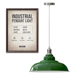 LEDSone Pendelleuchten-Set im Retro-Stil, Metall, E27, 32 cm [Energieklasse A] (Grün)
