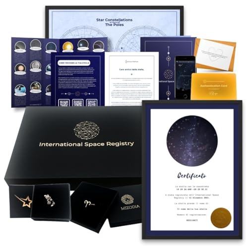 Galaxieregister® Confezione regalo per battesimo con stella premium - Regalo