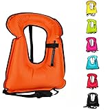 Swim Vest for Adults,Inflatable Buoyancy Vests-Portable Snorkel Vest for Diving Surfing Swimming Outdoor Water Sports (40-100kg, Orange)