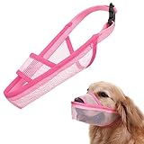 Crazy Felix Nylon Dog Muzzle for Small Medium Large Dogs Dachshund Beagle Poodle Labrador, Air Mesh Breathable and Drinkable Pet Mouth Guard for Anti-Biting Chewing Scavenging(XXS, Pink)