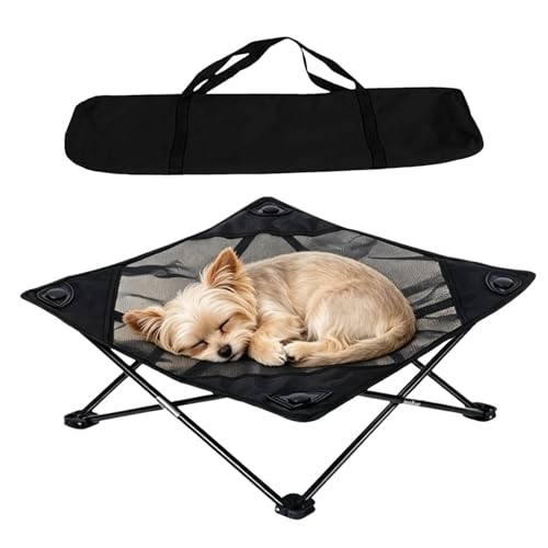 Lit pour chien pliable en mesh respirant pour camping et balcon