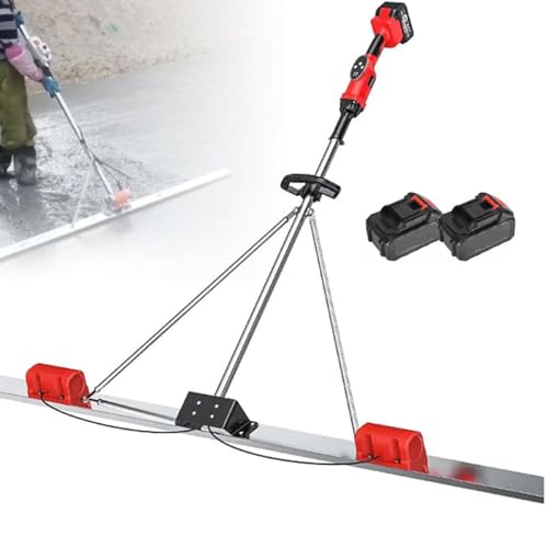 Utensile vibrante per calcestruzzo, kit vibrante per massetto in calcestruzzo elettrico senza fili, livellatore vibrante per cemento con 2 batterie al litio, macchina per finitura liscia 1.8M