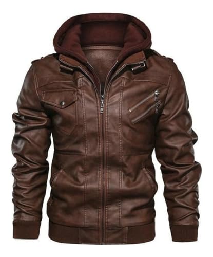 El Mejor Listado de Chaquetas y abrigos para comprar online. 39 Chaqueta de cuero sintético para hombre Vintage Biker Chaqueta de cuello alto Chaqueta de piloto Chaqueta de cuero Slim Coat Chaqueta de abrigo (MX/US, Alfa, Chico, Regular,...