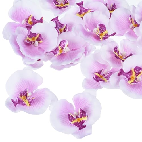 Têtes d'orchidée en soie de qualité supérieure blanc violet M METERXITY - 2